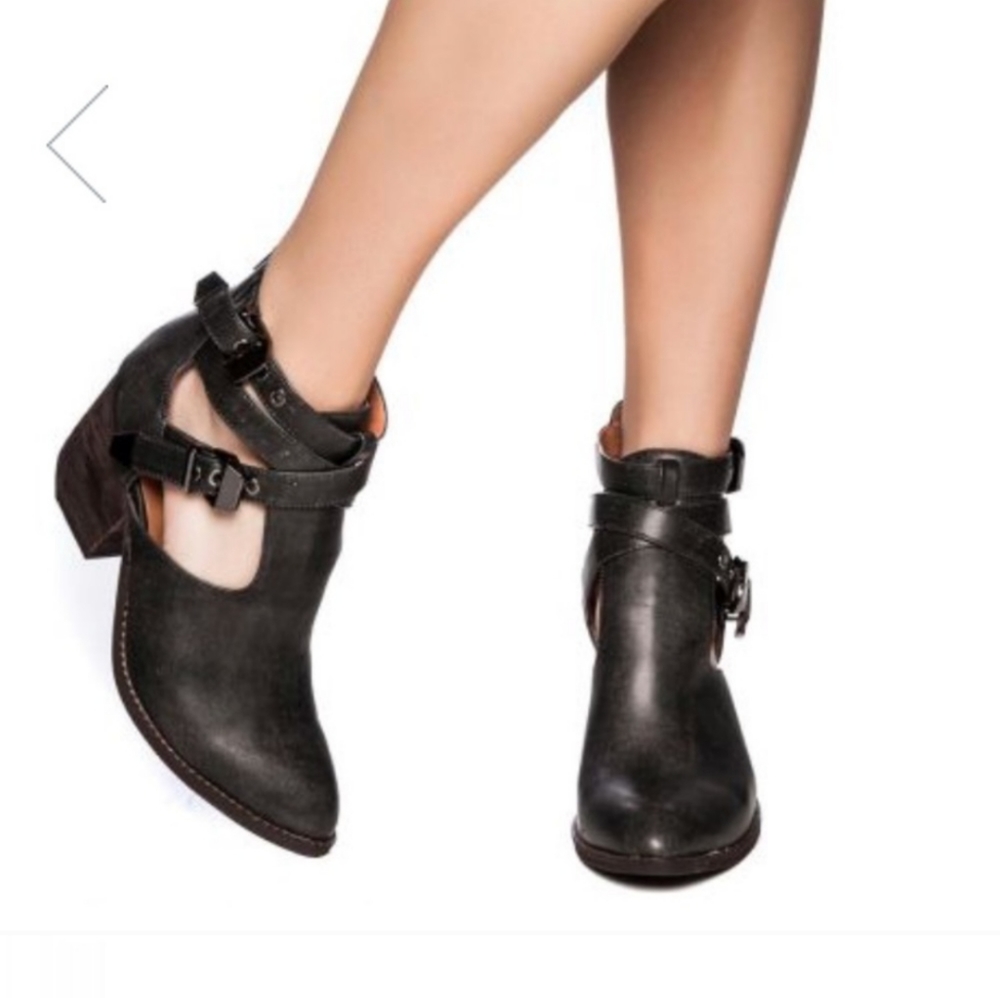 COPY - Jeffrey Campbell Gray Distressed Everwell Booties